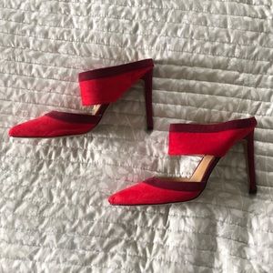 Express Heels Size 10 — Red and Plum Suede